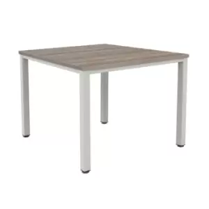 Image of Fraction Infinity Square Grey Oak Meeting Table With Silver Legs - 160 X 160