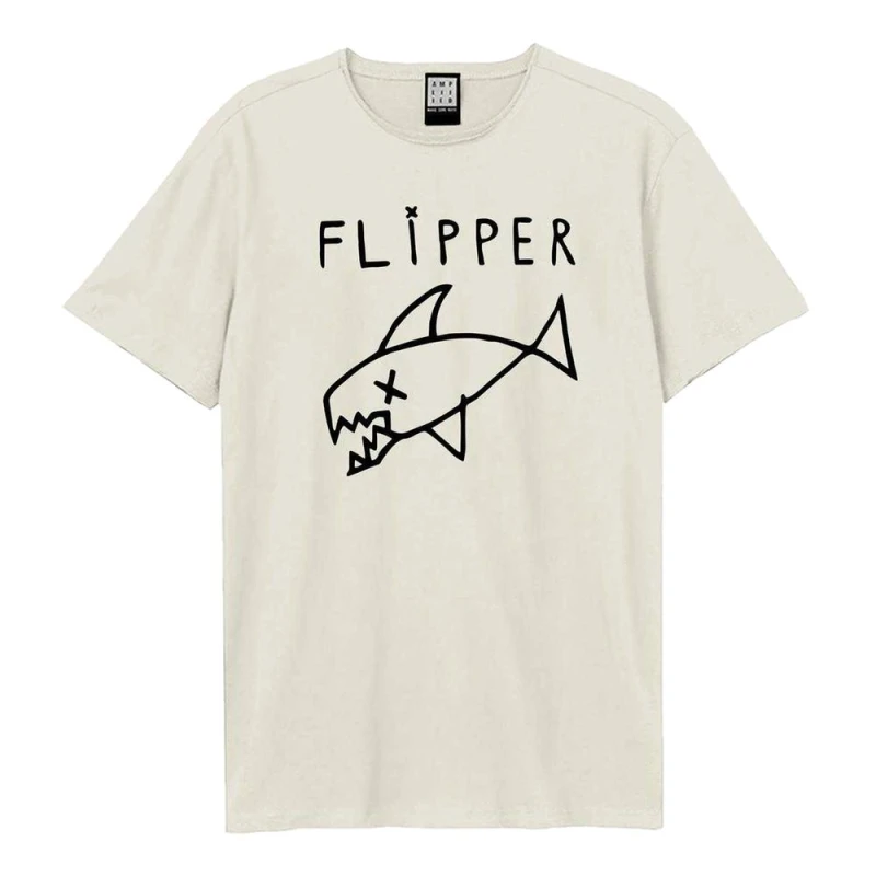 Image of Amplified Mens Flipper Logo T-Shirt in Off-White Size: XS Off-White Male XS