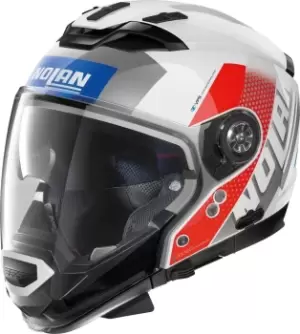 Image of Nolan N70-2 GT Celeres N-Com Helmet, white-red-blue, Size S, white-red-blue, Size S