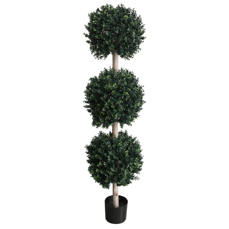 Image of Leaf 150cm UV Protected Triple Ball Topiary Tree Artificial