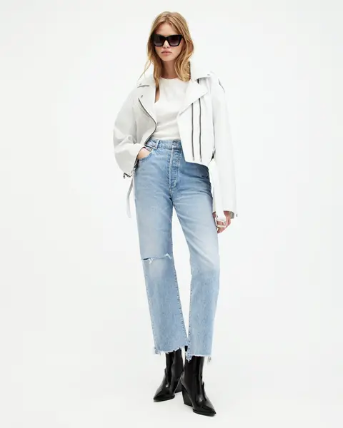 Image of AllSaints Edie High Rise Straight Denim Jeans