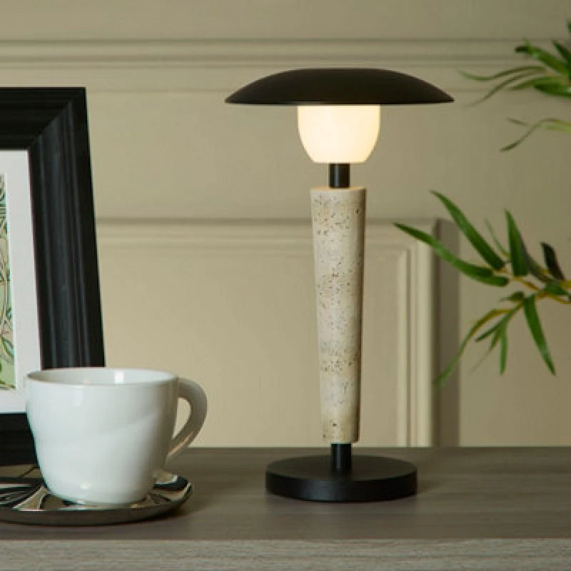 Image of Lighting Collection LED Rechargeable Metal Table Lamp