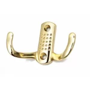 Image of Double Hat Coat Hanger Hook Door Wall Bath Small - Colour Gold - Pack of 3