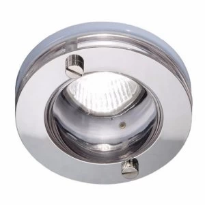 Image of KnightsBridge IP65 GU10 Decorative Bathroom Downlight - Clear Glass