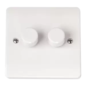 Image of Click Scolmore Mode 2 Gang 2 Way Dimmer Switches Polar White - CMA146