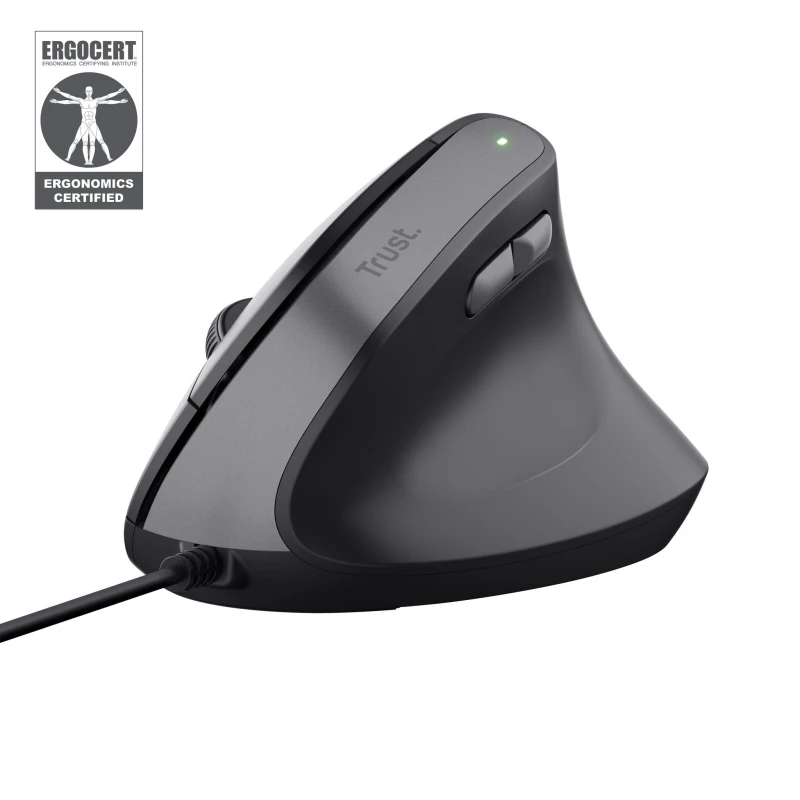 Image of Trust Trust Bayo II Ergonomic mouse USB Black 6 Buttons 800 dpi, 1200 dpi, 1600 dpi, 2400 dpi Ergonomic, Quiet keypad, Built-in scroll wheel 25144