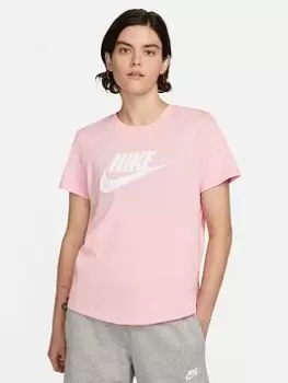 Image of Nike Nsw Essential Icon Futura T-Shirt - Pink, Size XS, Women