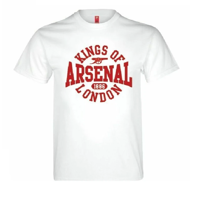 Image of Arsenal FC Mens Logo T-Shirt in White Size: Medium White Male M