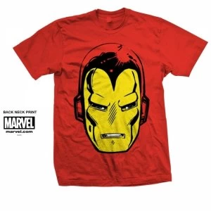 Image of Marvel Comics Iron Man Big Head Mens Red T Shirt Medium