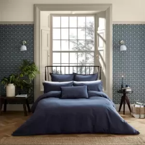 Image of Morris and Co Linen Cotton Duvet Cover Green - Blue