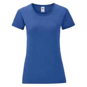 Image of Fruit Of The Loom Womens/Ladies Iconic T-Shirt (S) (Heather Royal)