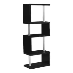 Image of Charisma 5 Shelf High Gloss Black Bookcase Black