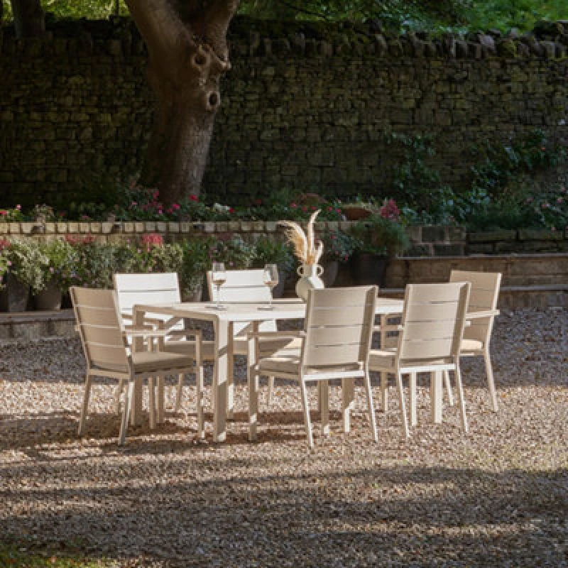 Image of Pacific Aruba Outdoor 6 Seater Dining Set, Cream 18-M-013-6