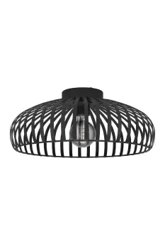 Image of Mogano 3 Wireframe Black Flush Ceiling Light ⌀: 43 cm