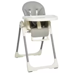 Image of HOMCOM Foldable Baby High Chair And Toddler Chair Adjustable Height Back And Footrest Grey