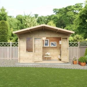 Image of Mercia 34mm Single Glaze Retreat Log Cabin - 4x3m
