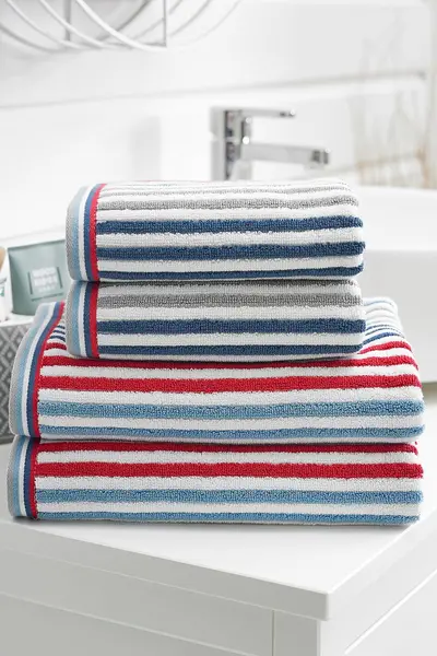 Image of Deyongs Hanover Ribbed Towel Mid Blue