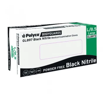 Image of Handsafe Speciality Nitrile Gloves Large Black Pack of 100 GL897