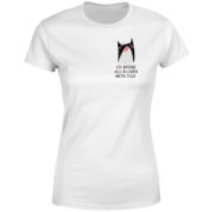 Image of I'd Spend All 9 Lives With You Womens T-Shirt - White - 3XL
