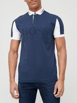 Image of Hugo Boss Athleisure Pavel Tonal Logo Polo Shirt Navy Size 2XL Men