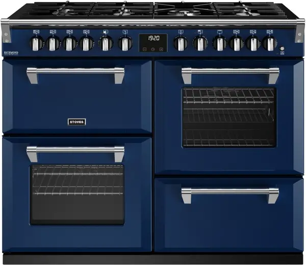 Image of Stoves Richmond Deluxe ST DX RICH D1100DF MBL Dual Fuel Range Cooker - Midnight Blue - A Rated