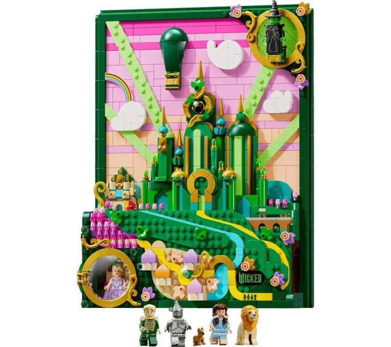 Image of LEGO LEGO Wicked Emerald City Wall Art Aesthetic Fantasy Room Decor Gift for Adults 75685 Lego One Size Multi 92047899000