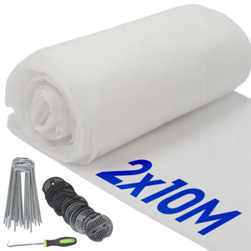Image of Harbour Housewares 30Gsm Plant Fleece Frost Protection Set - 2M X 10M (1 Roll) - Horticultural Winter Wrap Cover Protector