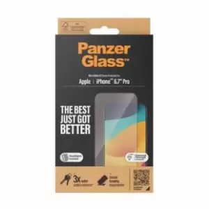 Image of iPhone 15 Pro Max PanzerGlass UltraWide Fit EasyAligner Screen Protector - Black Edge