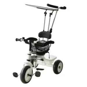 Image of Reiten Kids Plastic Tricycle Ride On with Adult Handles - Black/White