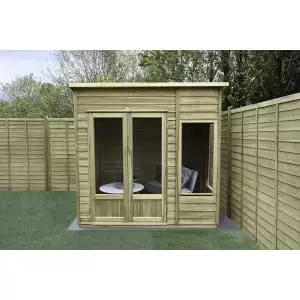 Image of Forest Garden Oakley 7 x 5ft Overlap Pent Summerhouse with Base & Assembly