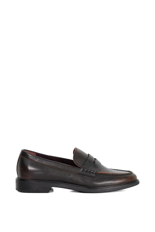 Image of Dune London Dune London Men 'Sascha' Leather Loafers in Brown Size: 9 Brown 9 Male 5050808864118
