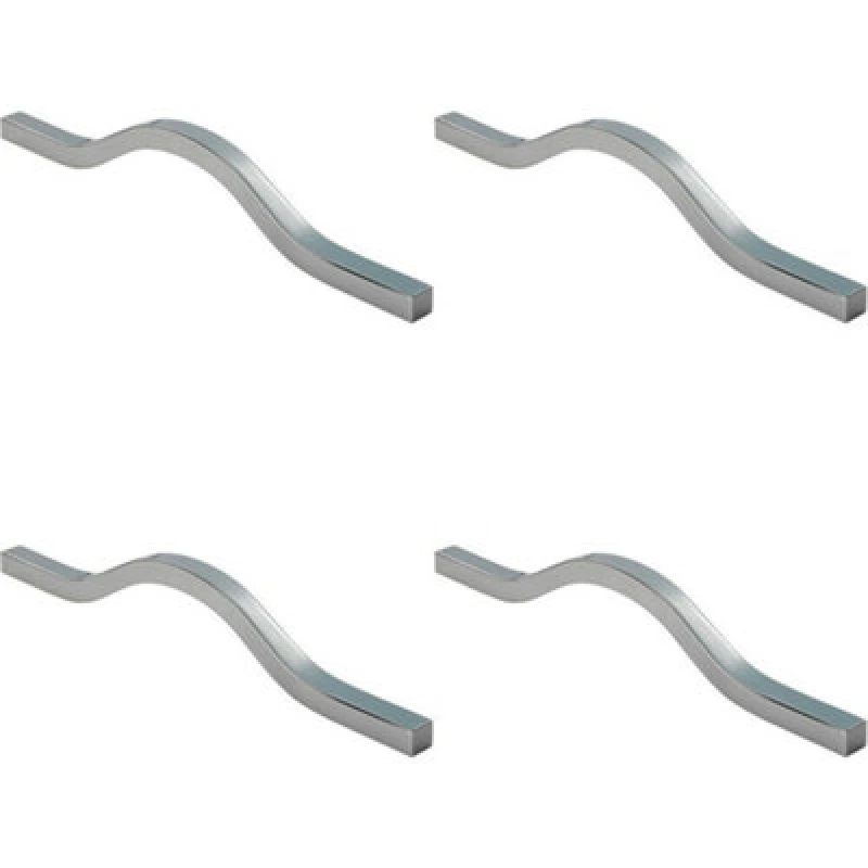 Image of Loops 4x Curved Square Bar Pull Handle 240 x 12mm 160mm Fixing Centres Chrome Multi unisex