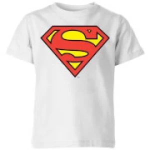 Image of DC Originals Official Superman Shield Kids T-Shirt - White - 9-10 Years