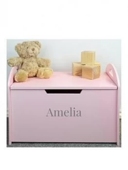 Image of Personalised Pink Wooden Toy Chest