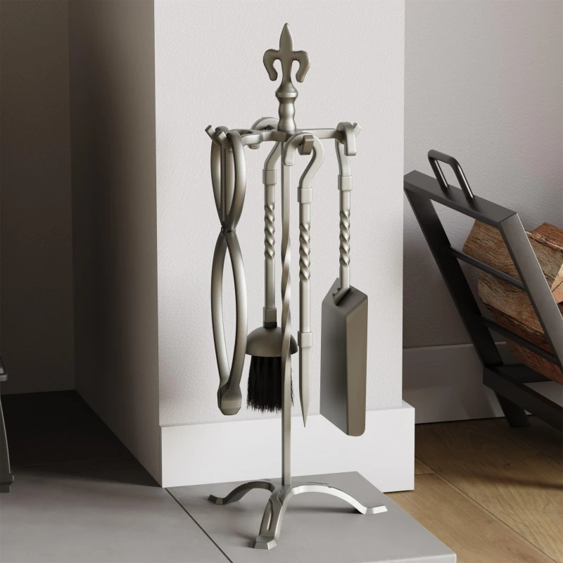 Image of Lassic Fire Vida 5 Piece Fleur De Lys Companion Set Pewter unisex 5 Piece