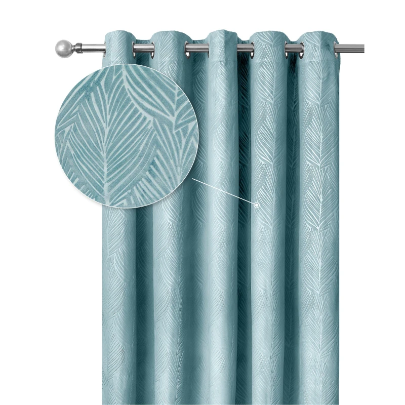 Image of Emma Barclay Blackout Curtains Thermal Velvet Eyelet Twilight Duck Egg unisex 168x229cm