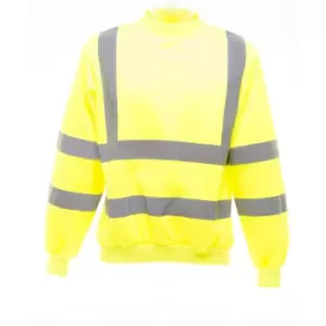 Image of Yoko Unisex Hi-Vis Heavyweight Sweatshirt (M) (Hi-Vis Yellow)
