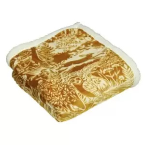 Image of Furn Winter Woods Fleece Throw (One Size) (Ochre Yellow)