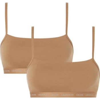 Image of Calvin Klein 2 Pack CK One Cotton Bralettes - W5K Bronzed