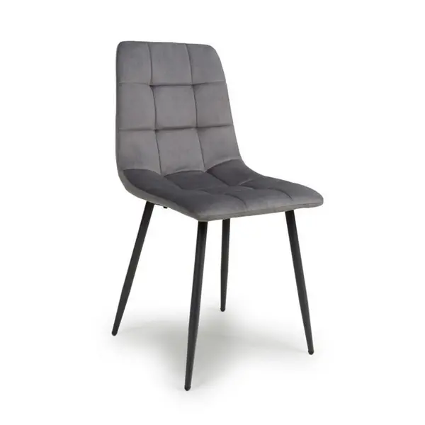 Image of Shankar Madison Brushed Velvet Grey Dining Chairs - Grey 544388cm
