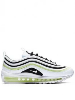 Image of Nike Air Max 97 - White/Black/Volt , White/Beige, Size 4, Women