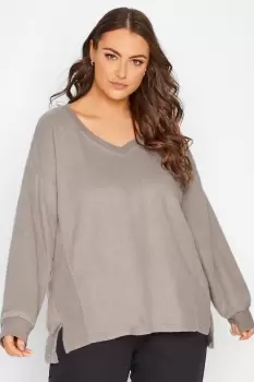 Image of V-Neck Fleece Sweatshirt
