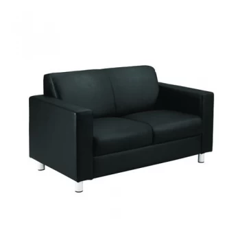 Image of Avior Leather Faced Executive Reception Sofa Black KF03530