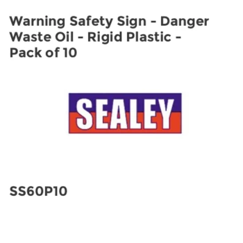 Image of Warning Safety Sign - Danger Waste Oil - Rigid Plastic - Pack of 10