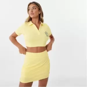 Image of Slazenger Sofia Richie Polo Crop Top - Yellow