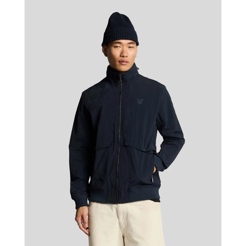 Image of Lyle and Scott Hooded Crinkle Nylon Pocket Jacket Blue male XL
