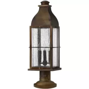 Image of Elstead Bingham - 3 Light Outdoor Pedestal Light Sienna IP44, E14