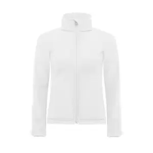 Image of B&C Womens Hooded Premium Softshell Jacket (Windproof, Waterproof & Breathable) (XL) (White)