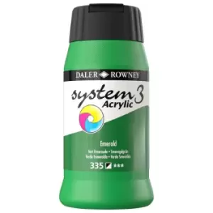 Image of Daler Rowney System 3 Acrylic Colour Emerald Paint (500ml)