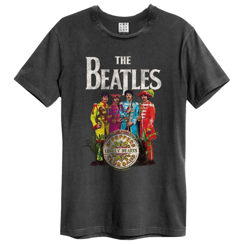 Image of Amplified Amplified Men Lonely Hearts The Beatles T-Shirt in Charcoal Size: Small Charcoal S Male 5063470344789